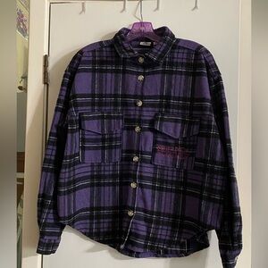 Wankanda Forever purple plaid jacket, size medium, very good condition